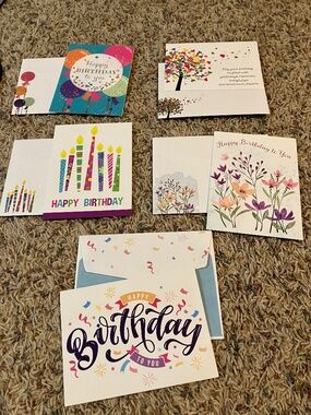 Five (5) Birthday Cards